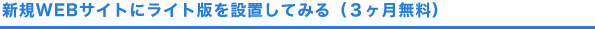 新規WEBサイトにおためし版を設置してみる（3ヶ月無料）
